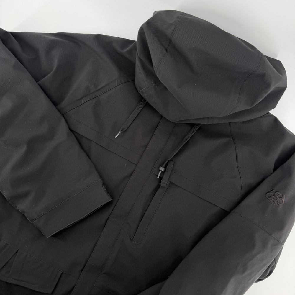 686 Snowboard Jacket Womens Large Black InfiDRY Waterproof Insulated Hooded Coat